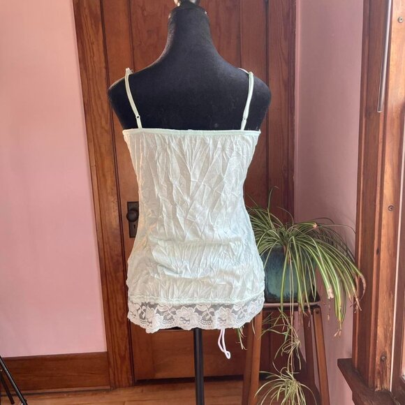 Y2K Vintage Crinkle Lace Cami Top | M Coquette Fairycore Cottagecore Layering - Picture 5 of 8